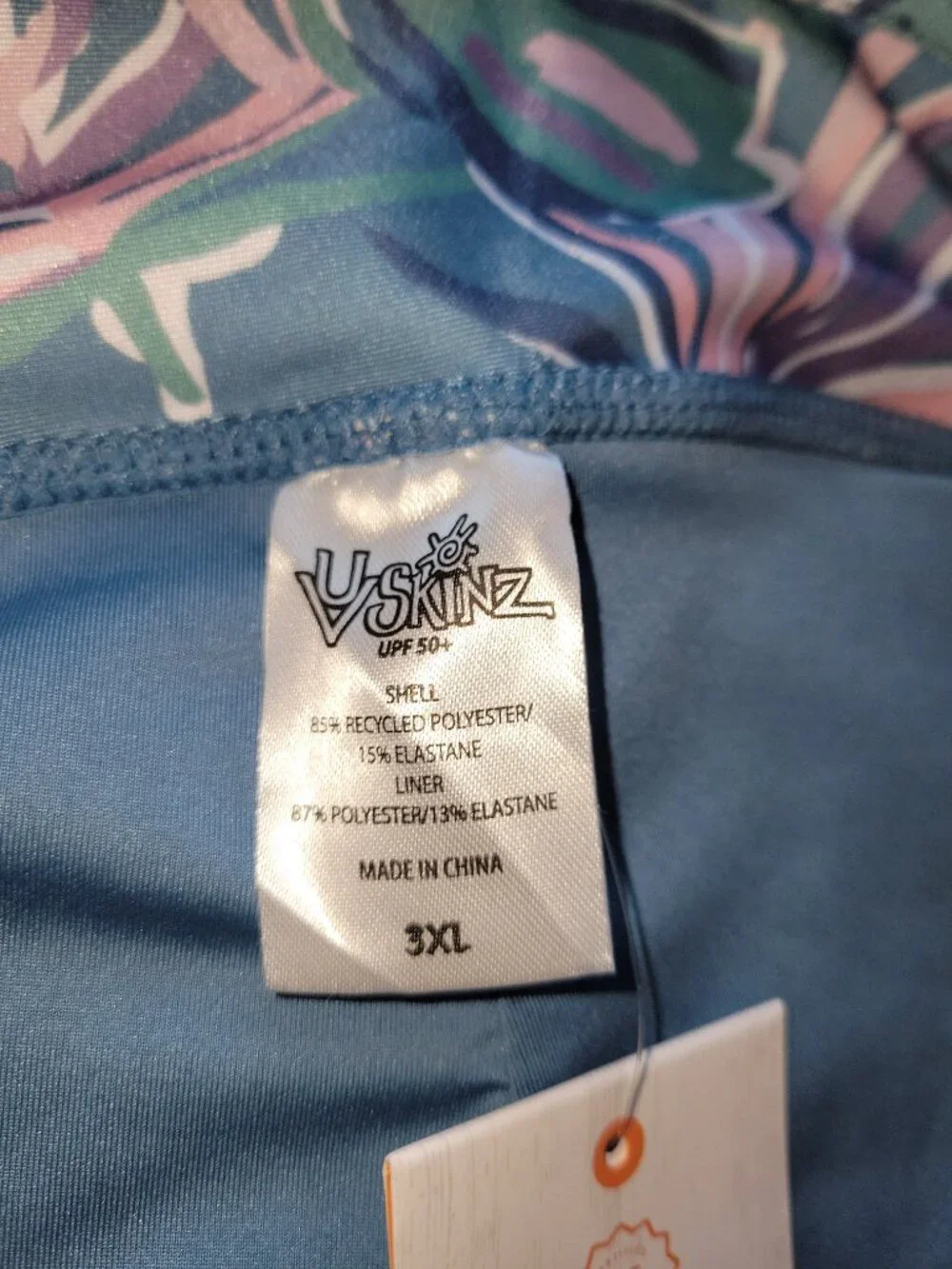 UV Skinz NWT Pastel Leaf Print Bermuda Swim Shorts Women's Size 3XL